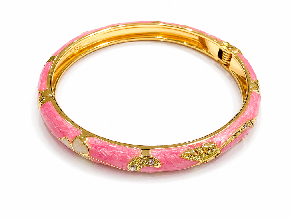 Brazaletes florales dorados con cristales
