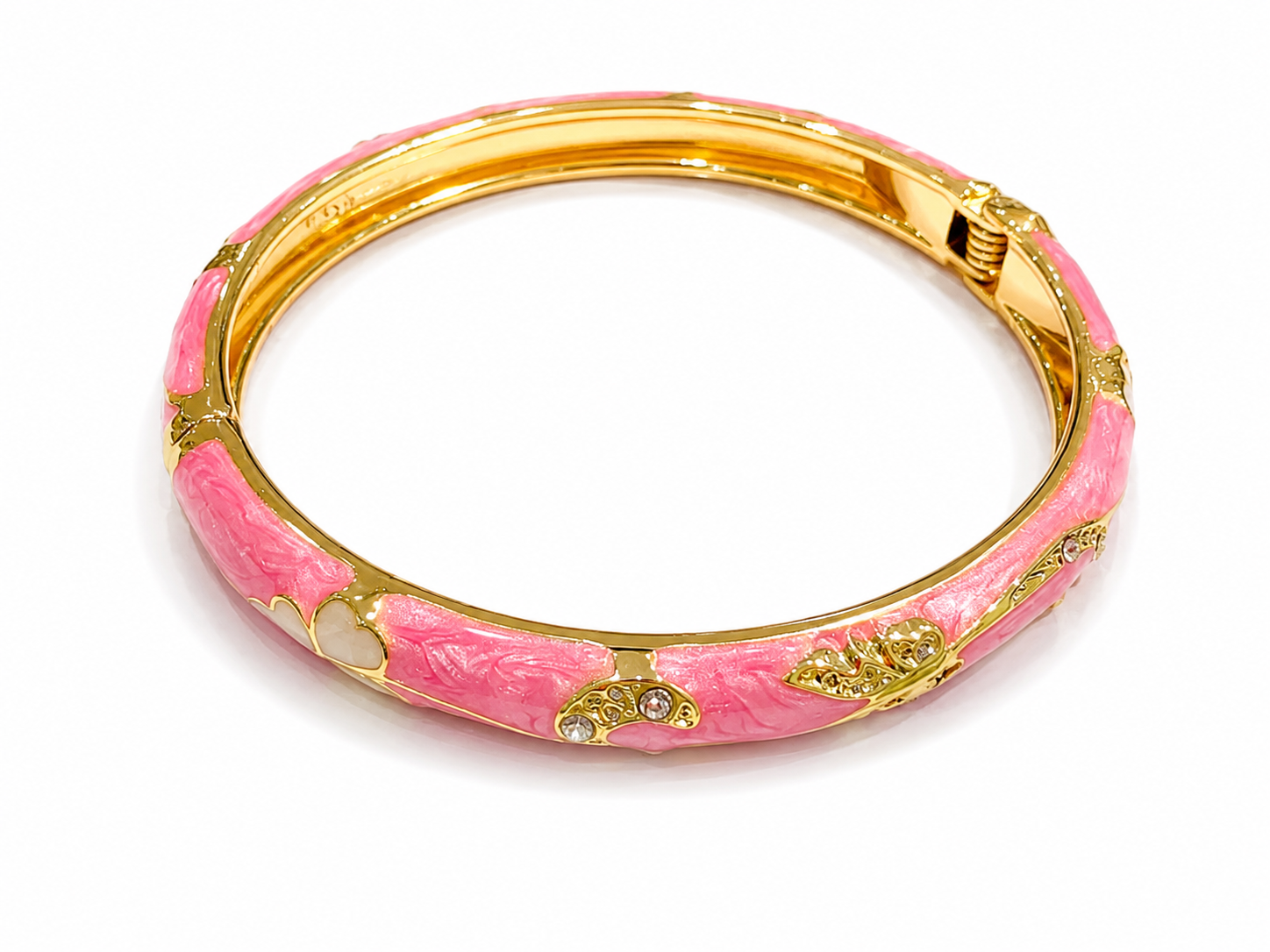 Brazaletes florales dorados con cristales