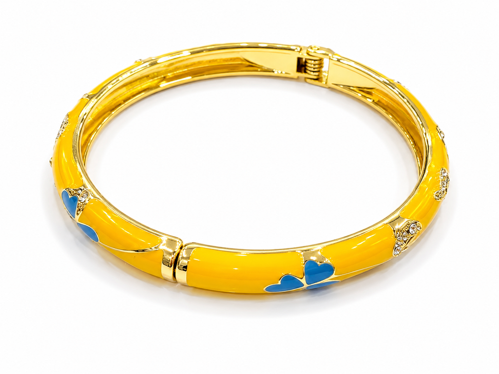 Brazaletes florales dorados con cristales