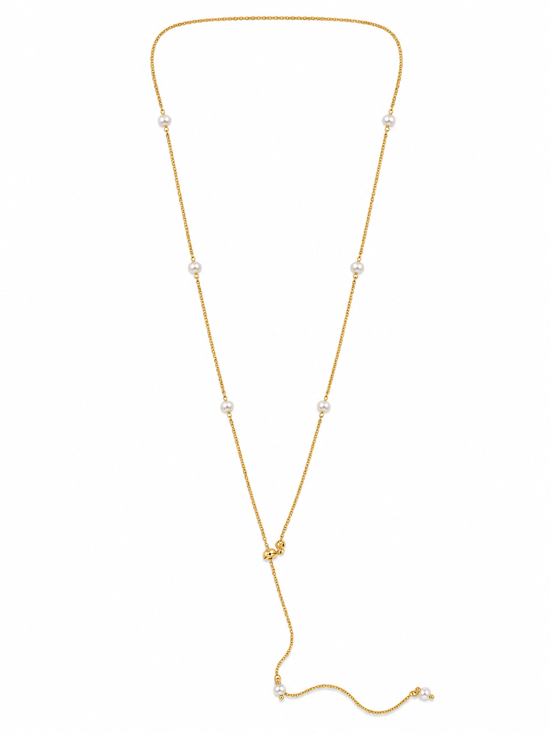 Collar dorado de acero tipo Y con colgantes ovalados y cristales