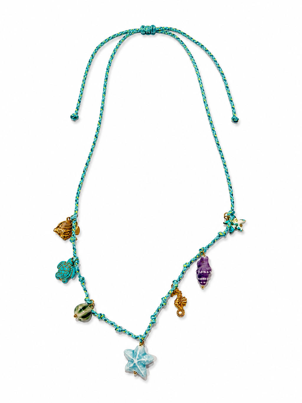 Collar dorado de acero tipo Y con colgantes ovalados y cristales